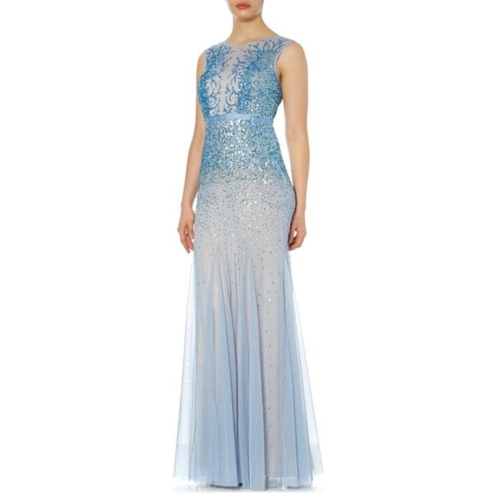 NWT Adrianna Papell Blue Sequins Dress